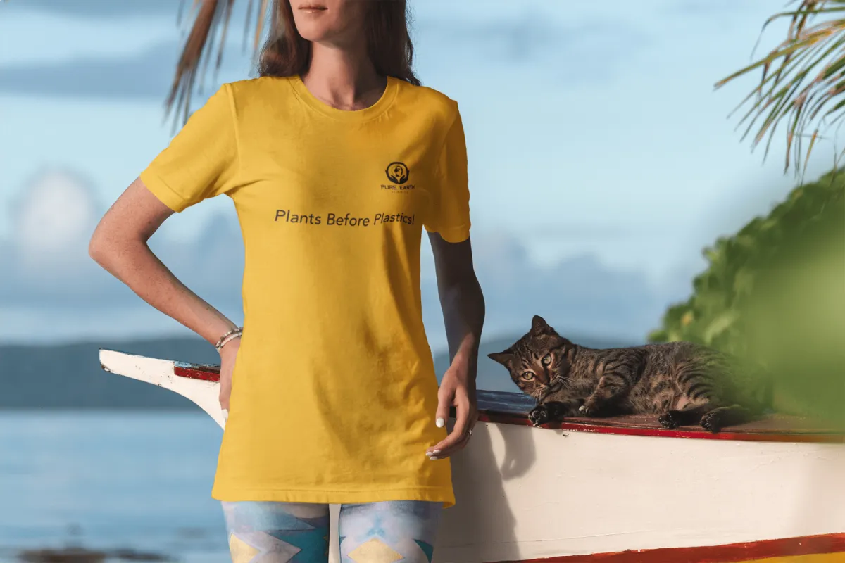100% Pure Organic Cotton T-Shirt - Plants Before Plastics