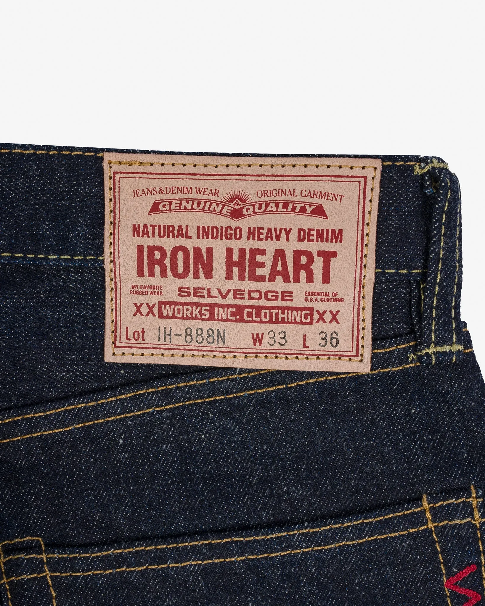 17oz Selvedge Denim Relaxed Tapered Cut Jeans - Natural Indigo