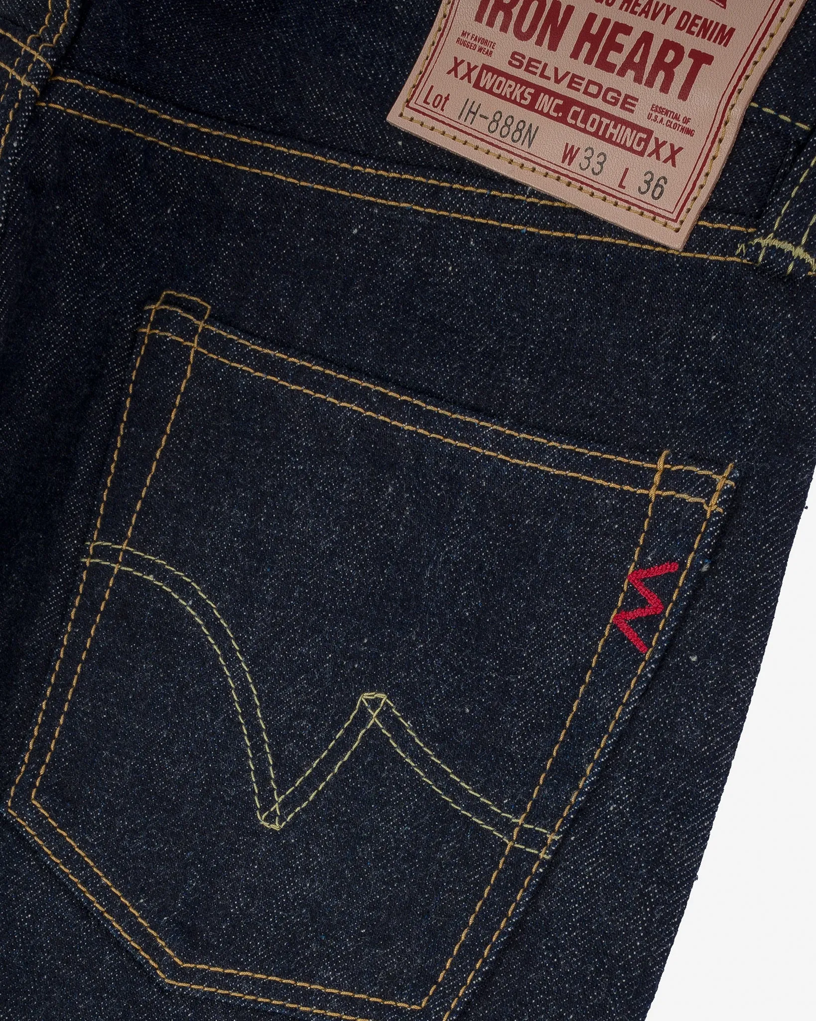 17oz Selvedge Denim Relaxed Tapered Cut Jeans - Natural Indigo