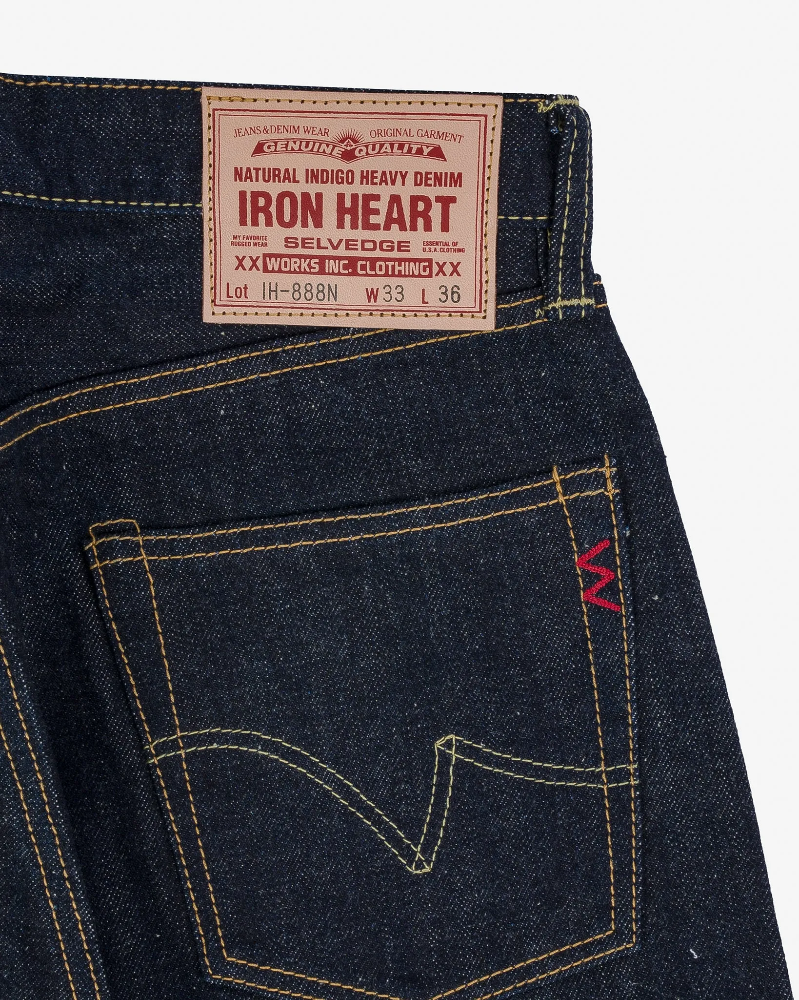 17oz Selvedge Denim Relaxed Tapered Cut Jeans - Natural Indigo