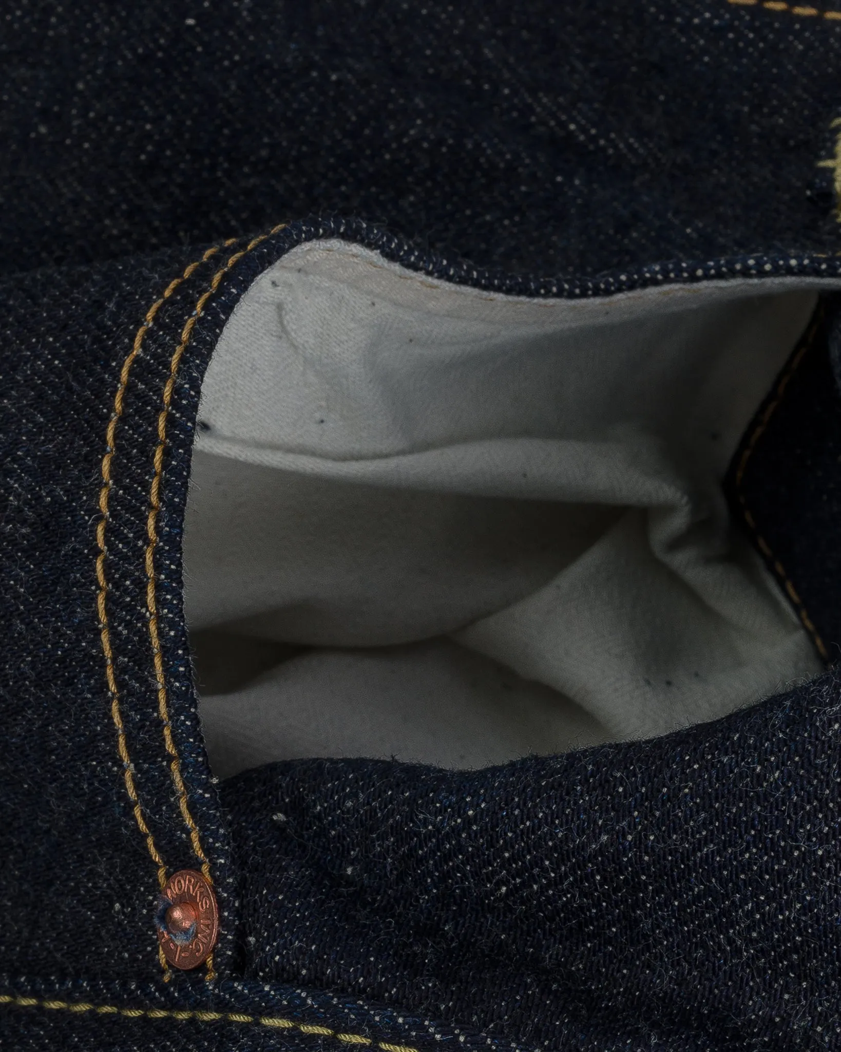 17oz Selvedge Denim Relaxed Tapered Cut Jeans - Natural Indigo