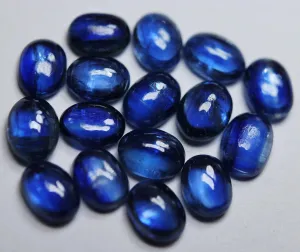 3 Pcs, Natural Blue Kyanite Smooth Oval Shape, 7X5mm Large Loose Stones