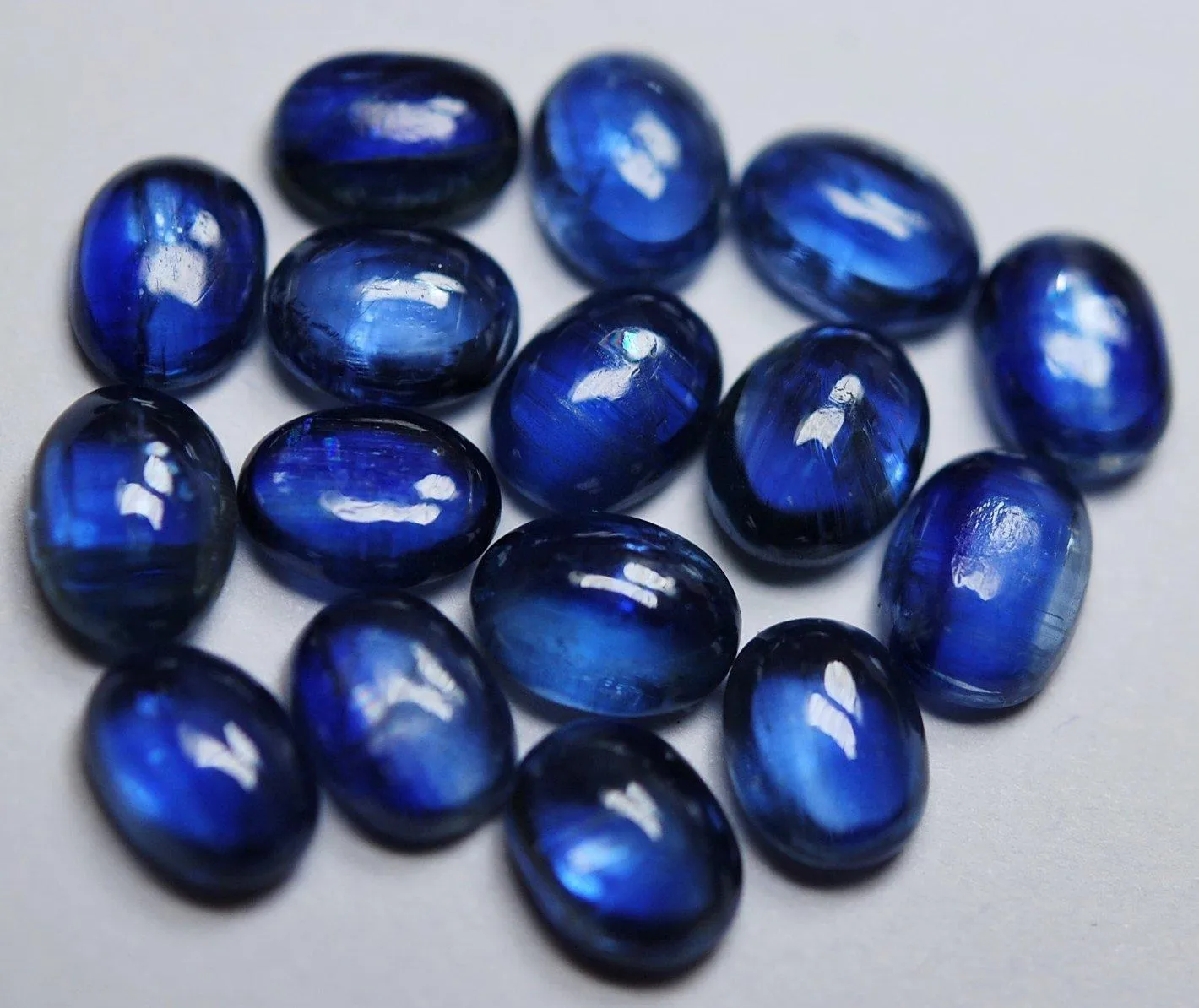 3 Pcs, Natural Blue Kyanite Smooth Oval Shape, 7X5mm Large Loose Stones