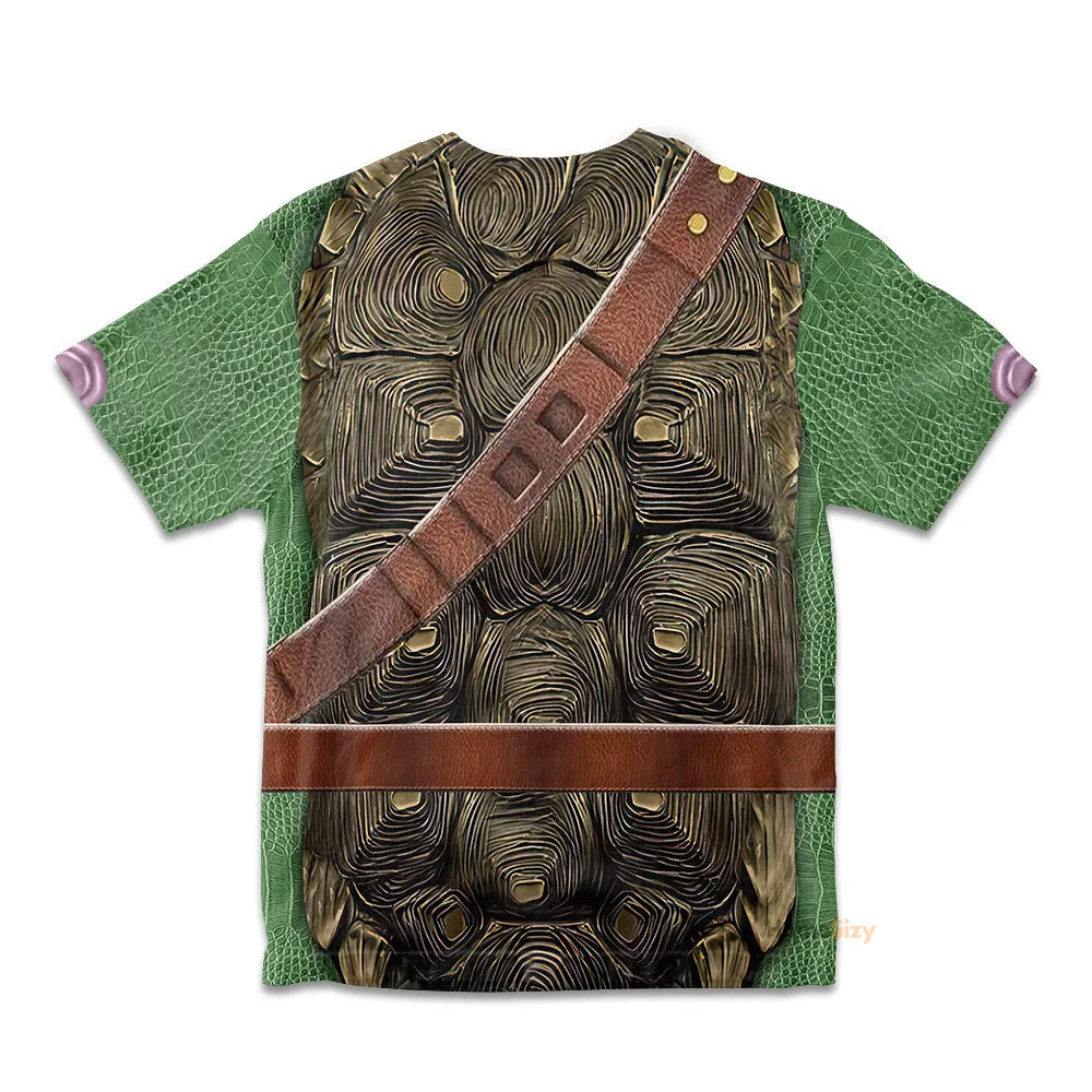3D Donatello TMNT Don Donnie Custom Cosplay Costume Kid Tshirt QT208136Hf