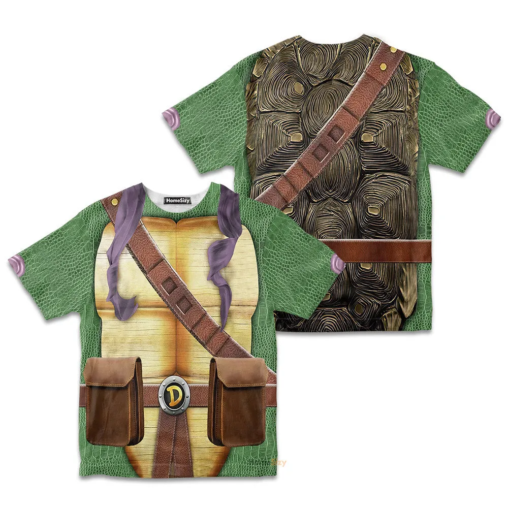 3D Donatello TMNT Don Donnie Custom Cosplay Costume Kid Tshirt QT208136Hf