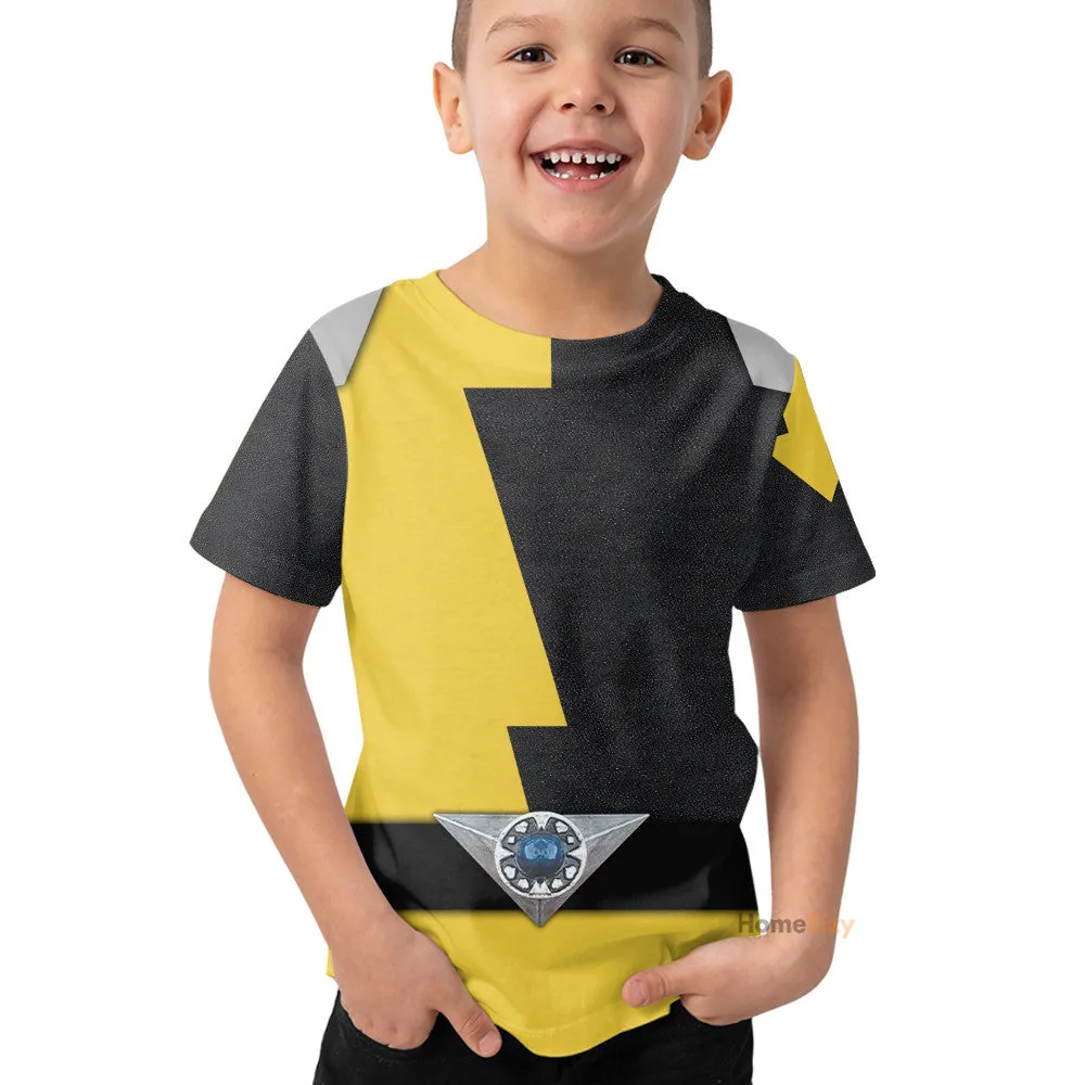 3D Power Rangers HyperForce Yellow Custom Kid Tshirt QT305861Hf