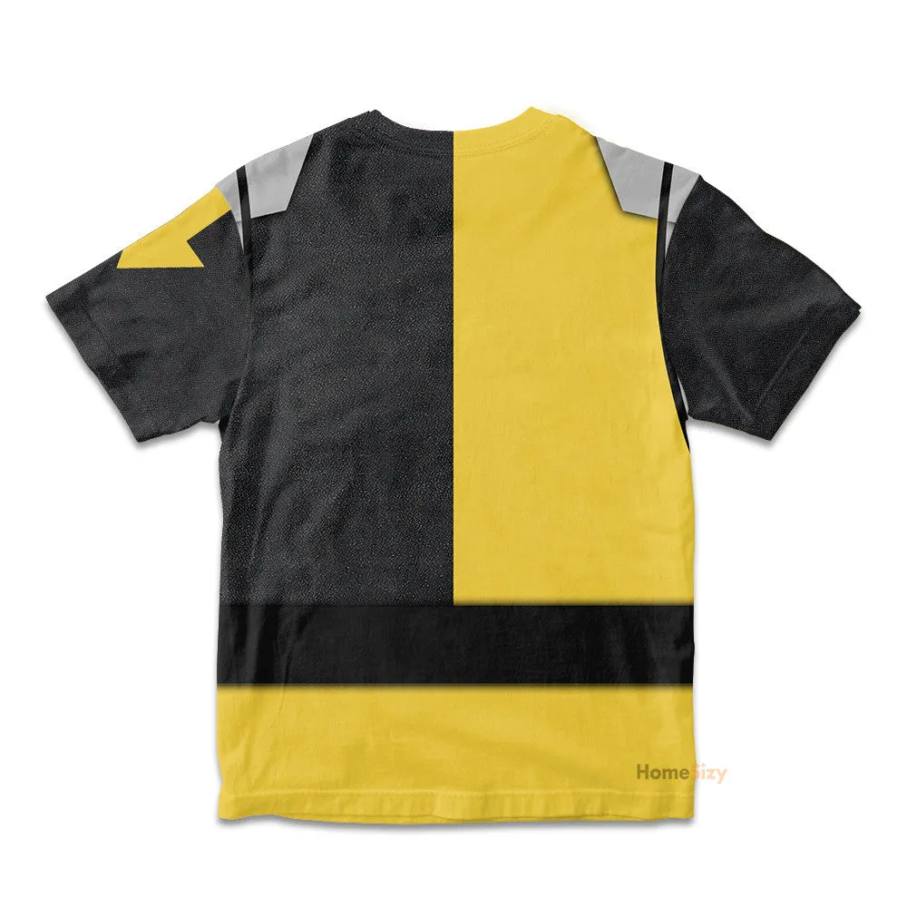 3D Power Rangers HyperForce Yellow Custom Kid Tshirt QT305861Hf