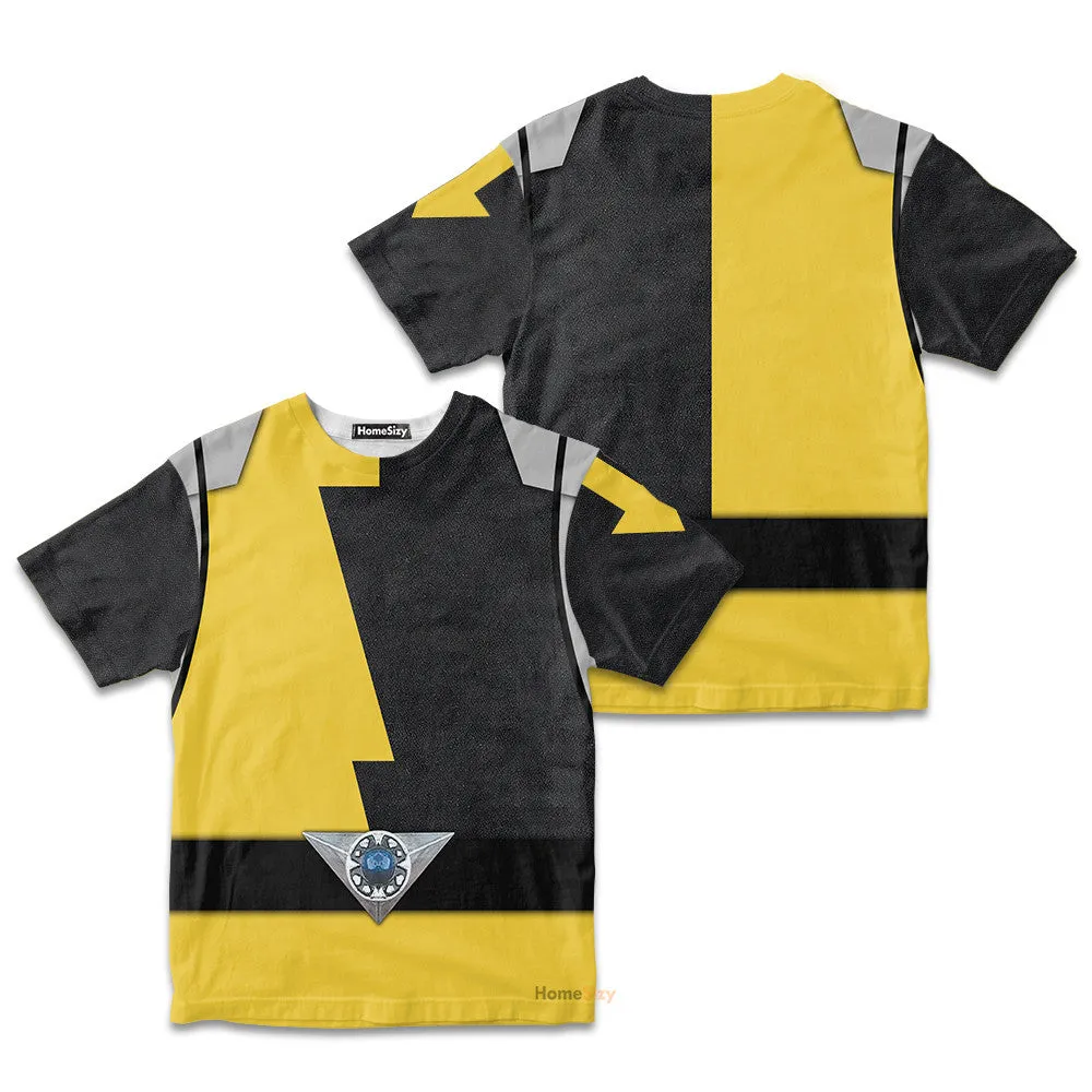 3D Power Rangers HyperForce Yellow Custom Kid Tshirt QT305861Hf