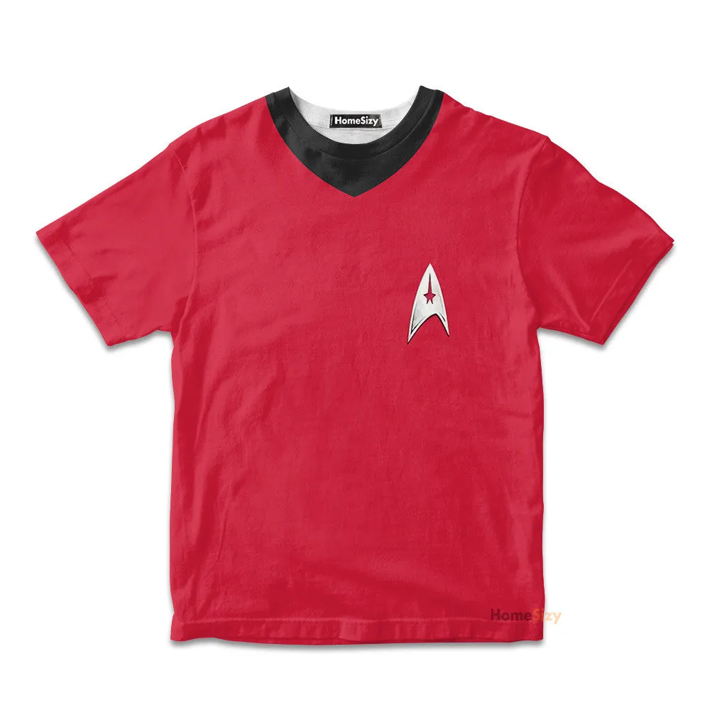 3D Star Trek The Original Series 1966 1969 Red Custom Cosplay Costume Kid Tshirt QT210283Hf