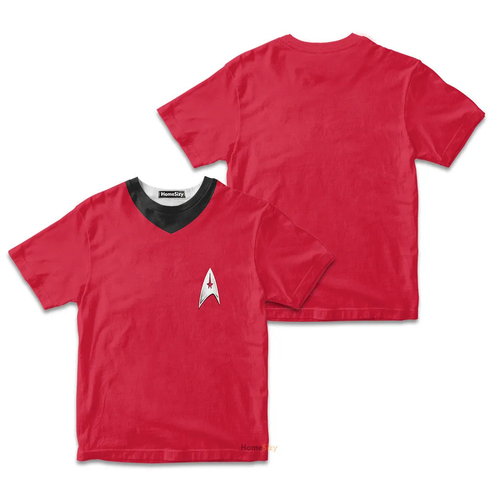 3D Star Trek The Original Series 1966 1969 Red Custom Cosplay Costume Kid Tshirt QT210283Hf