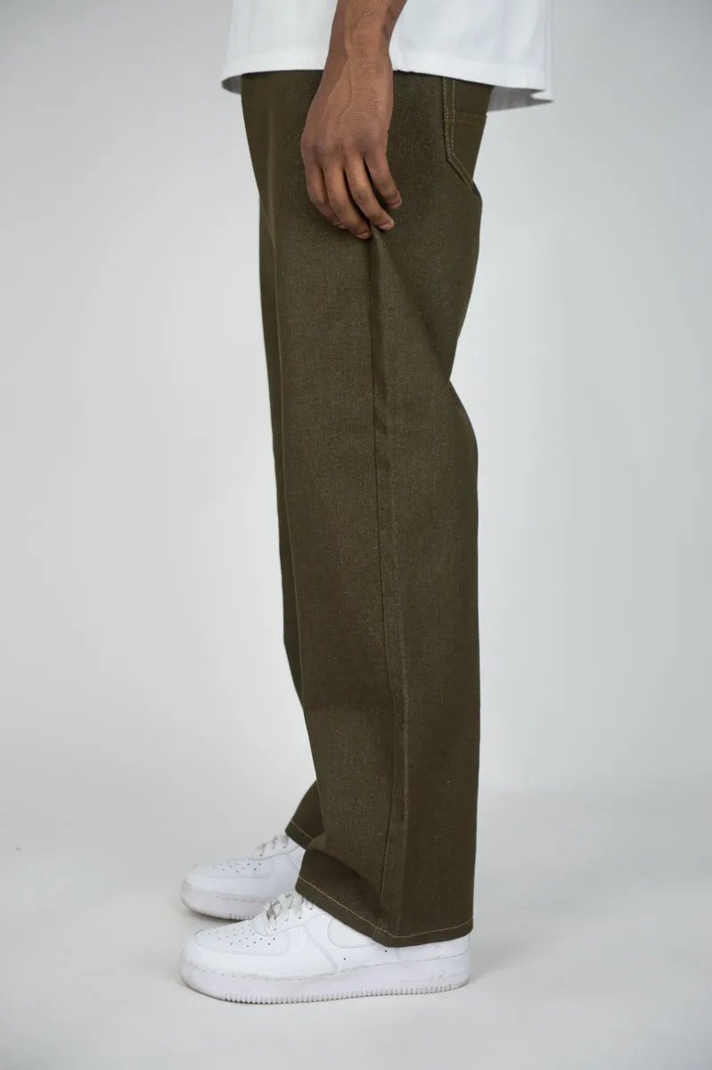 641 Relaxed Fit Raw Denim Jeans - Raw Olive