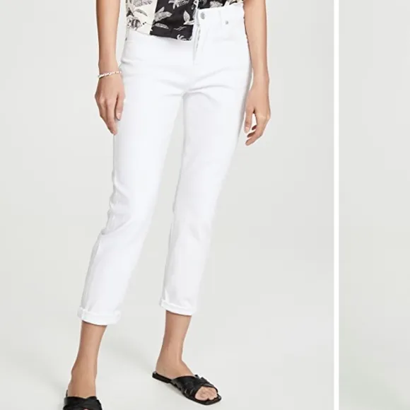 7 For All Mankind Josefina Slim Boyfriend Jean in White