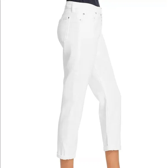 7 For All Mankind Josefina Slim Boyfriend Jean in White