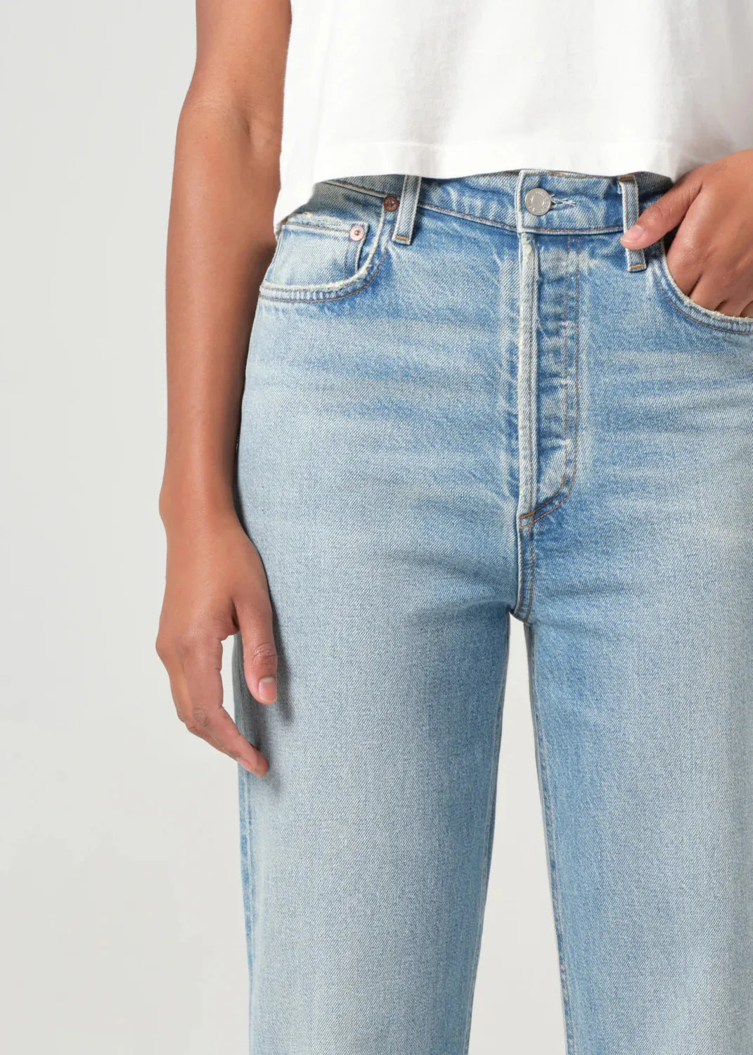 90's Pinch Waist Crop in Ripple