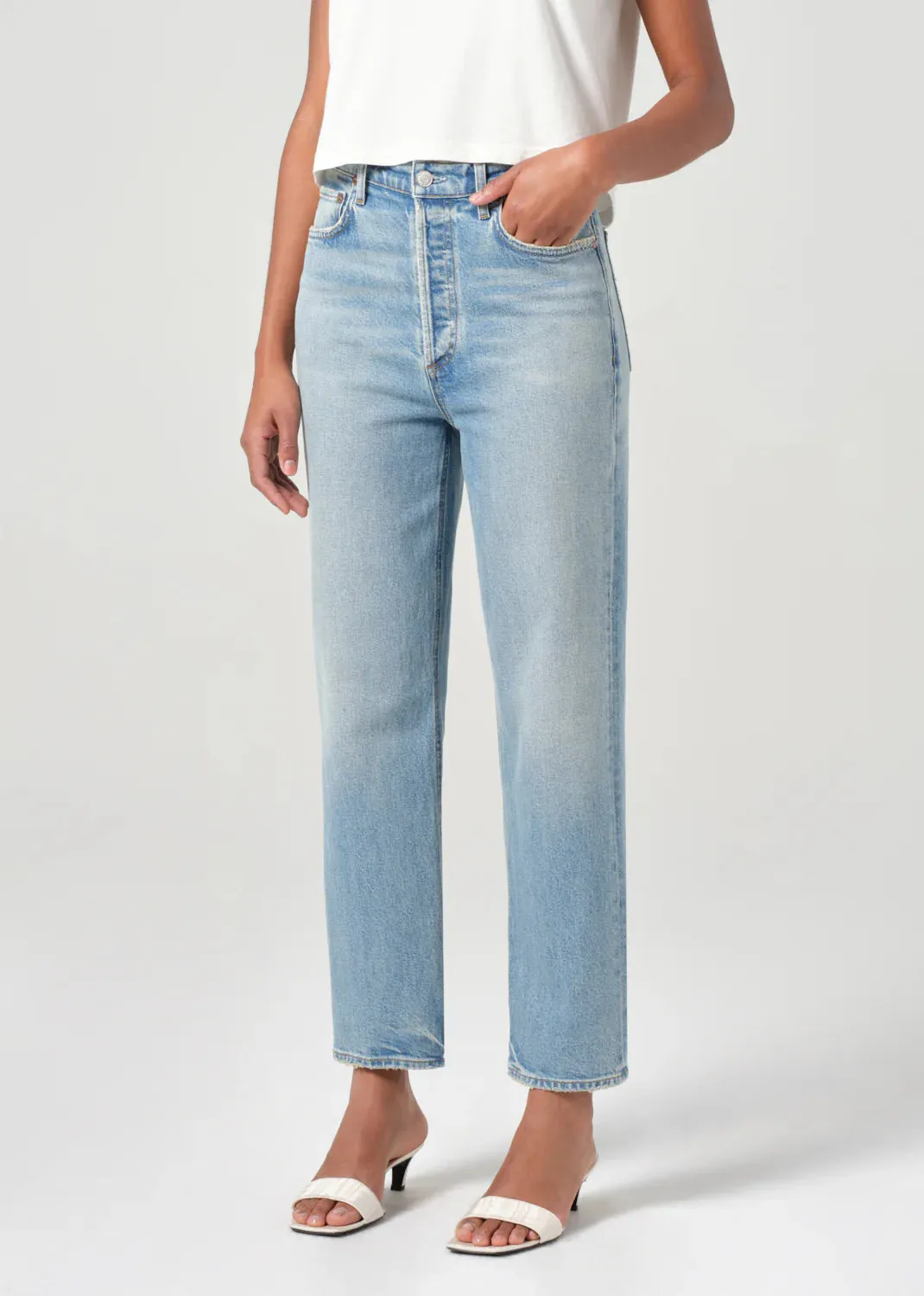 90's Pinch Waist Crop in Ripple