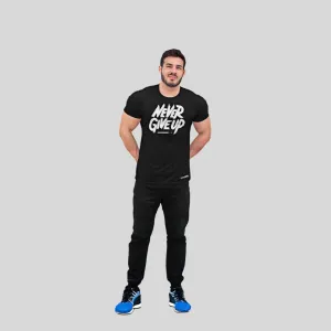 ADULT T-SHIRT NEVER GIVE UP BLACK