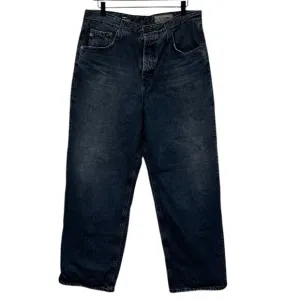 AG Knoxx High Rise Baggy Button Fly Boyfriend Jean Dark Wash