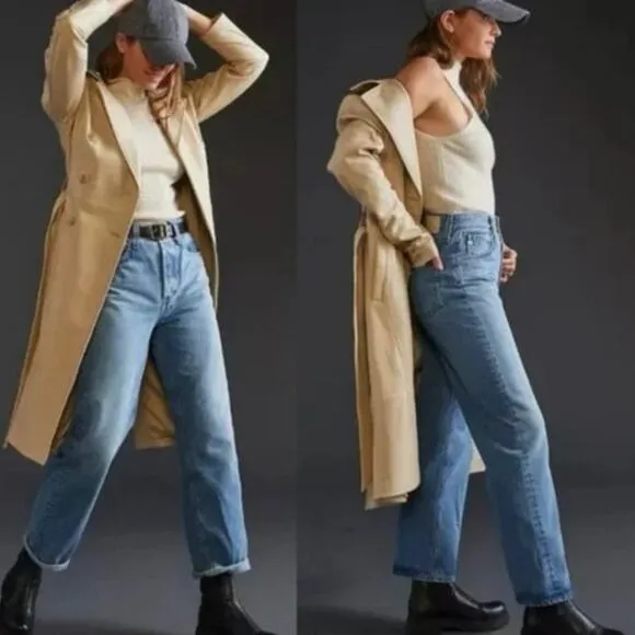 AG Knoxx High Rise Baggy Button Fly Boyfriend Jean Dark Wash