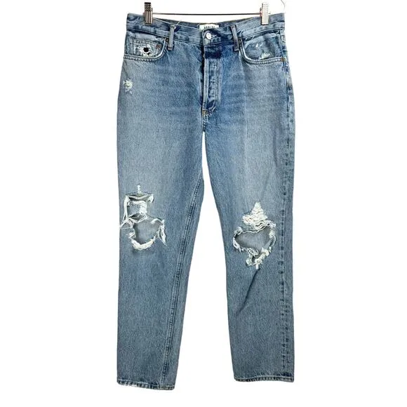 Agolde Fen High Rise Relaxed Straight Classic Preppy High End Luxury Jeans 29