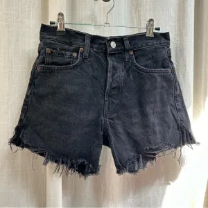 AGOLDEParker Vintage Cutoff Shorts distressed black Trance button fly size 23