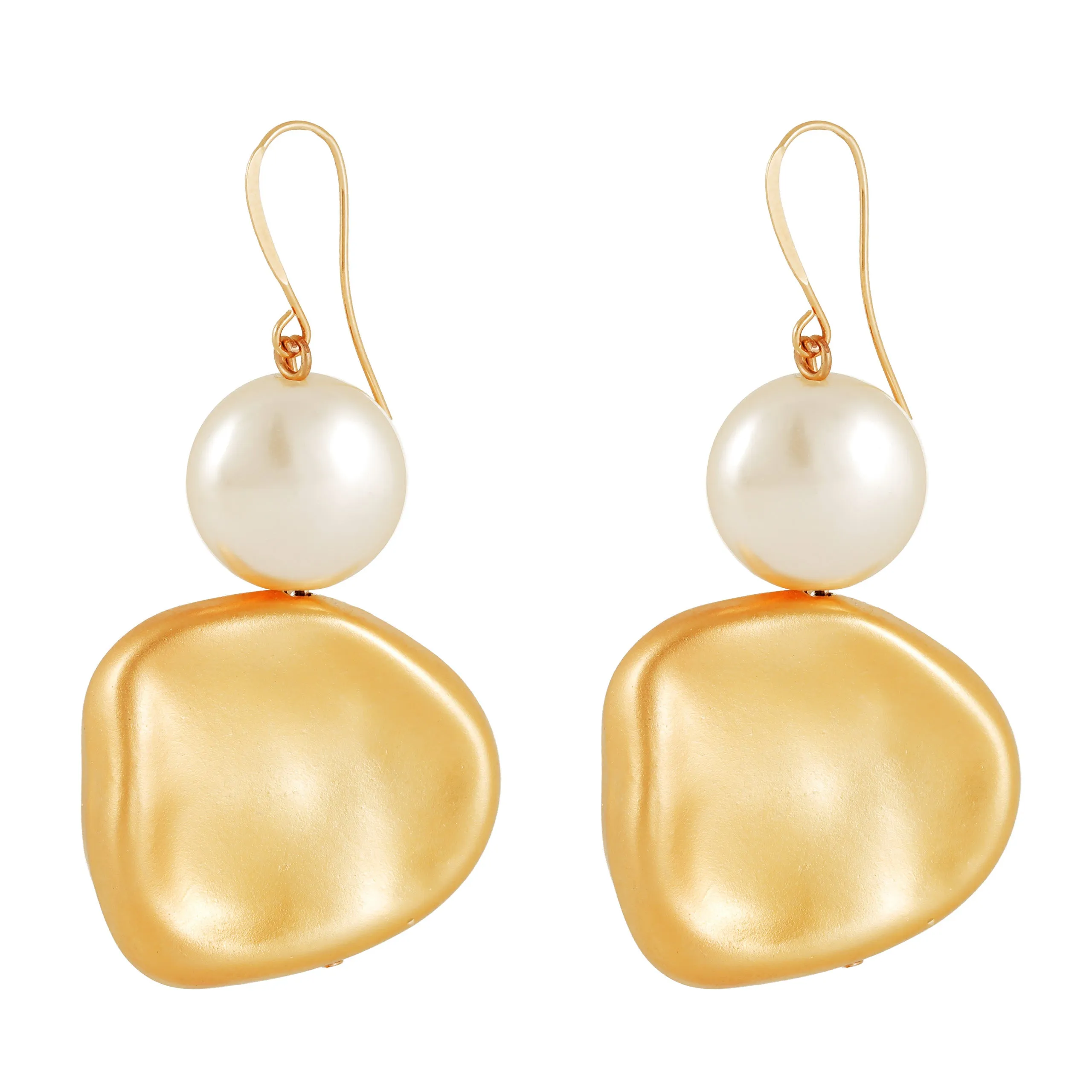Anna Shimmering white & gold earrings
