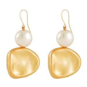 Anna Shimmering white & gold earrings
