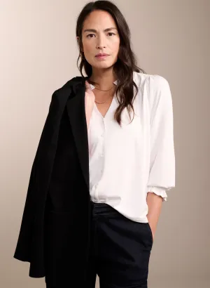 Annie Women's LENZING™ ECOVERO™ Vegan Blouse | White