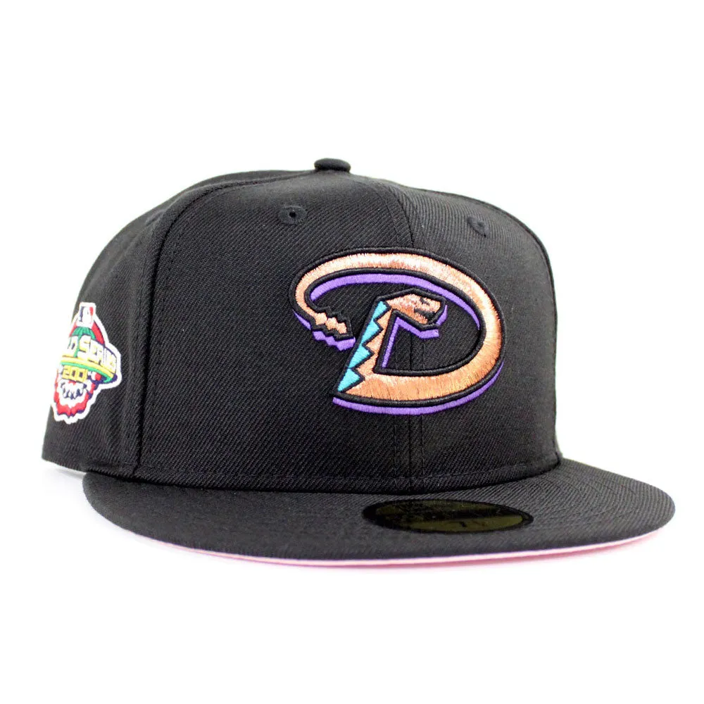 Arizona Diamondbacks 2001 World Series New Era 59Fifty Fitted Hat (Black Pink Under Brim)