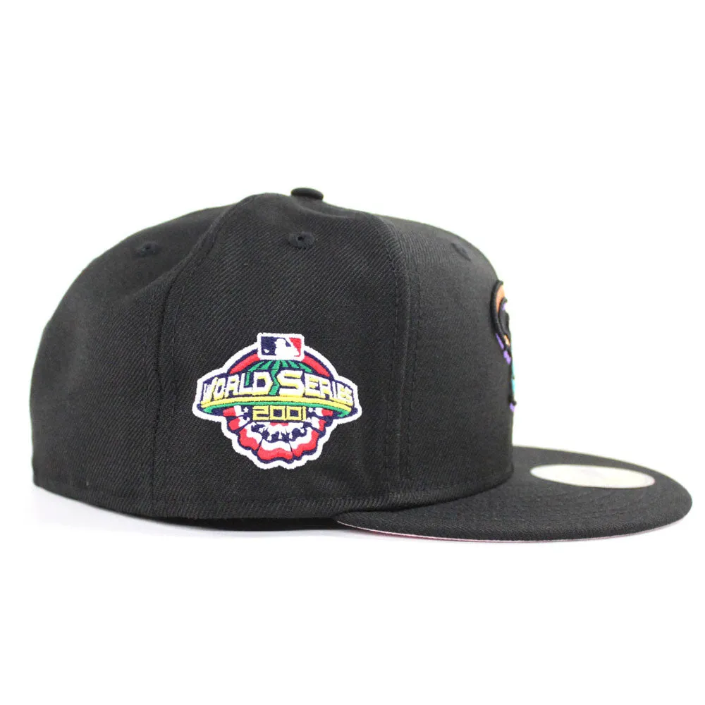 Arizona Diamondbacks 2001 World Series New Era 59Fifty Fitted Hat (Black Pink Under Brim)