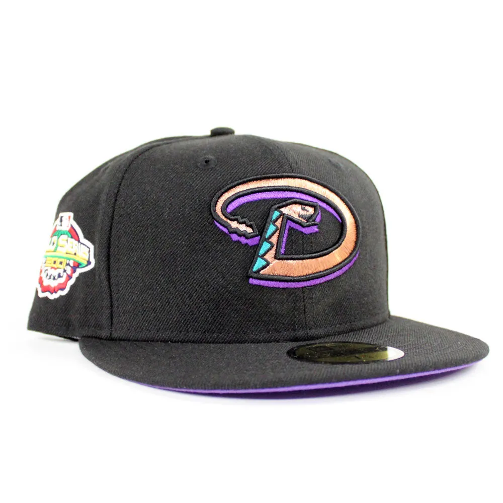 Arizona Diamondbacks 2001 World Series New Era 59Fifty Fitted Hat (Bright Purple Under Brim)