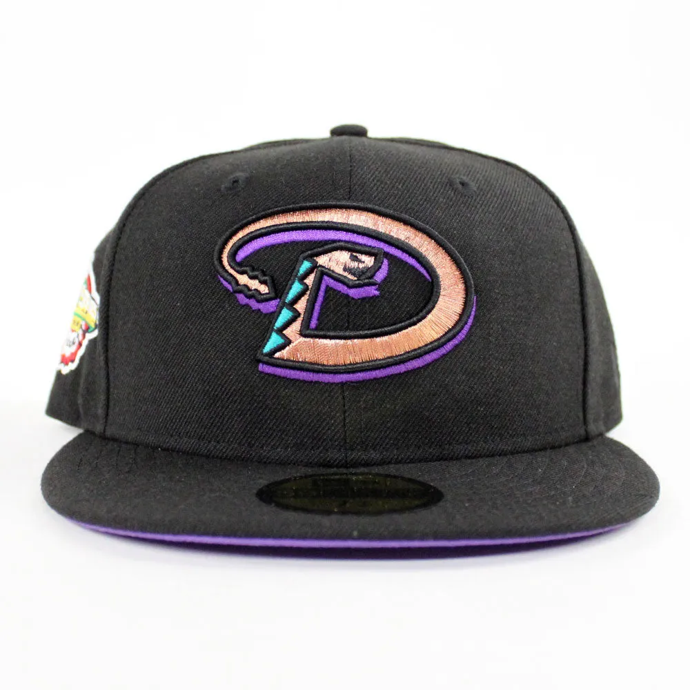 Arizona Diamondbacks 2001 World Series New Era 59Fifty Fitted Hat (Bright Purple Under Brim)