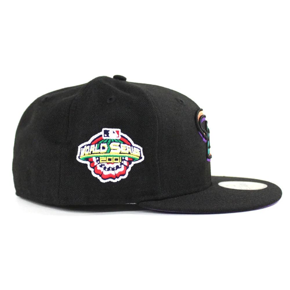 Arizona Diamondbacks 2001 World Series New Era 59Fifty Fitted Hat (Bright Purple Under Brim)