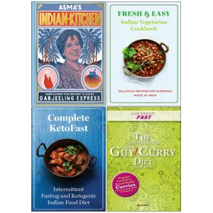 Asmas Indian Kitchen [Hardcover], Fresh & Easy Indian Vegetarian Cookbook 4 Books Collection Set