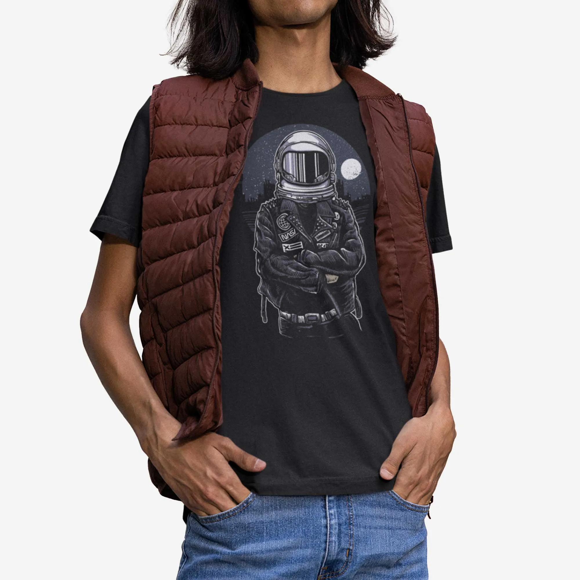 Astronaut Rebel - Adult Unisex Jersey Crew Tee