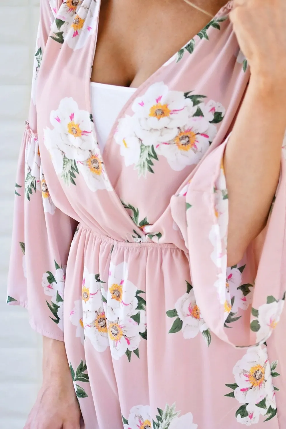 Audrey Pink Floral Romper