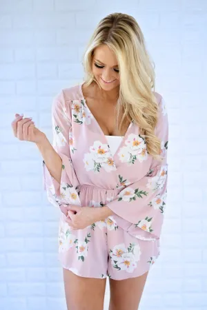 Audrey Pink Floral Romper