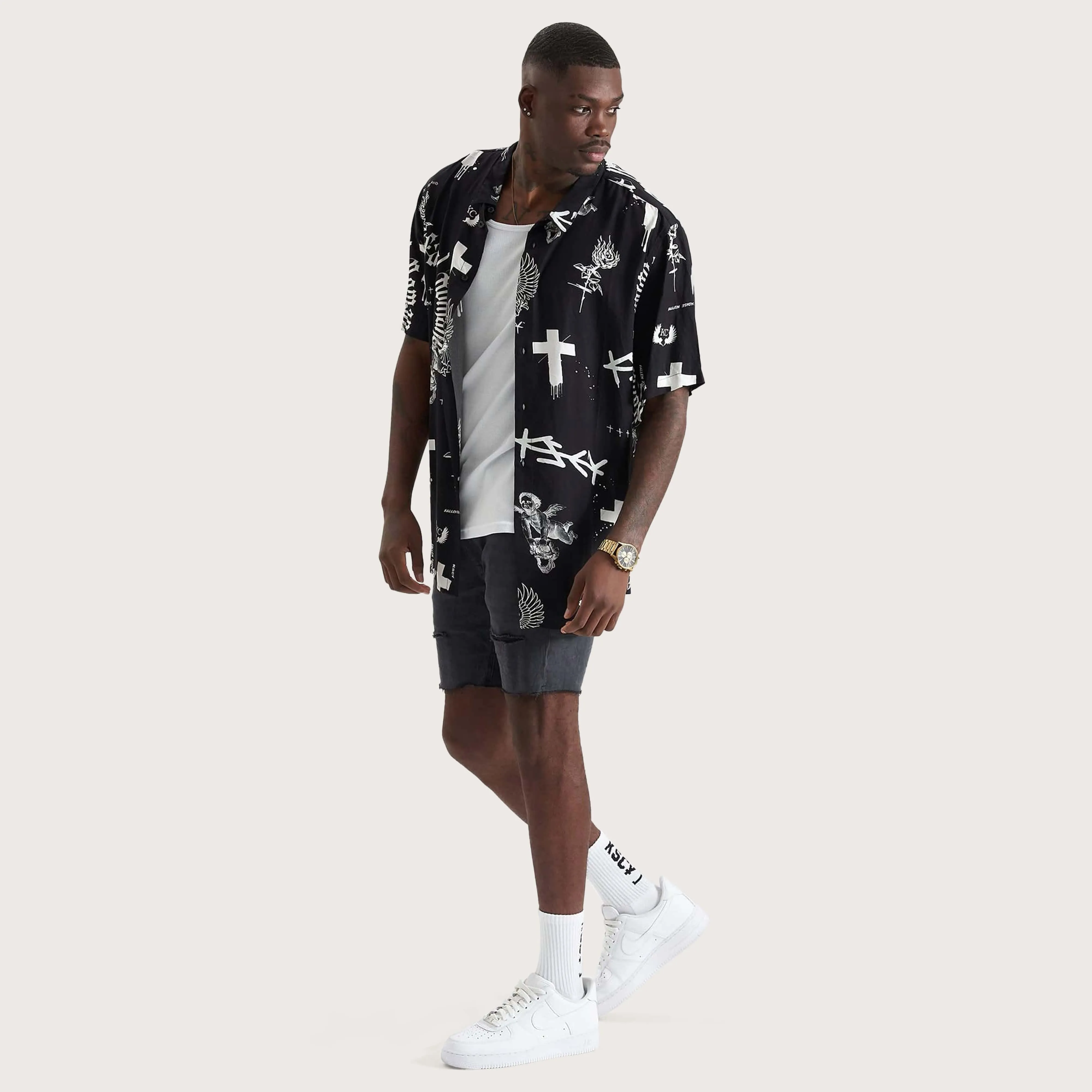 Augur Party Shirt Black/White