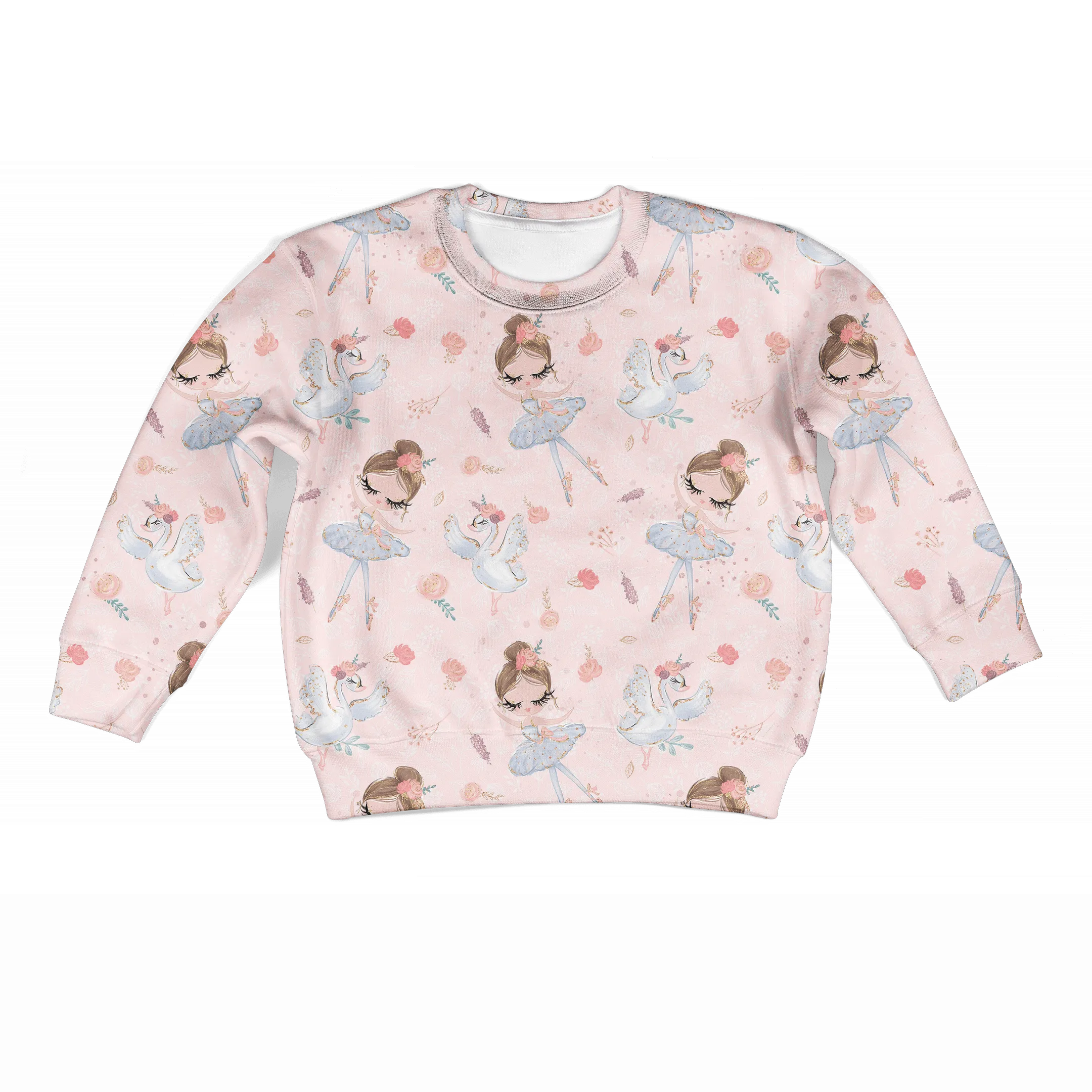 Ballet Dancer And White Swan Custom Cosplay Kid Hoodie