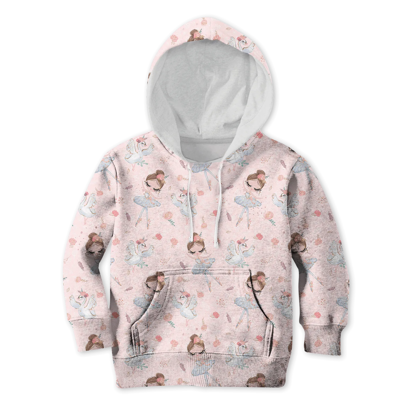 Ballet Dancer And White Swan Custom Cosplay Kid Hoodie