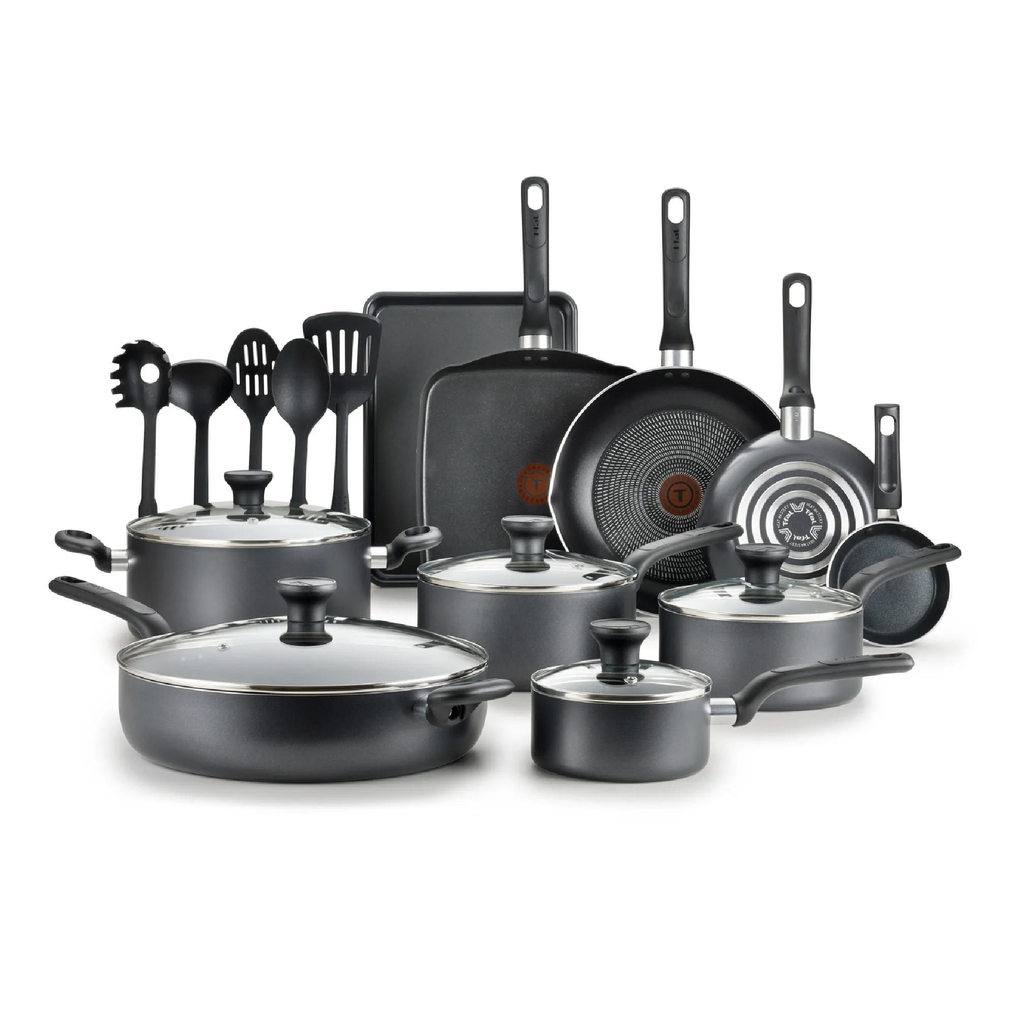 Bateria de Cocina Kit de Sartenes T-Fal de Cookware 20 piezas
