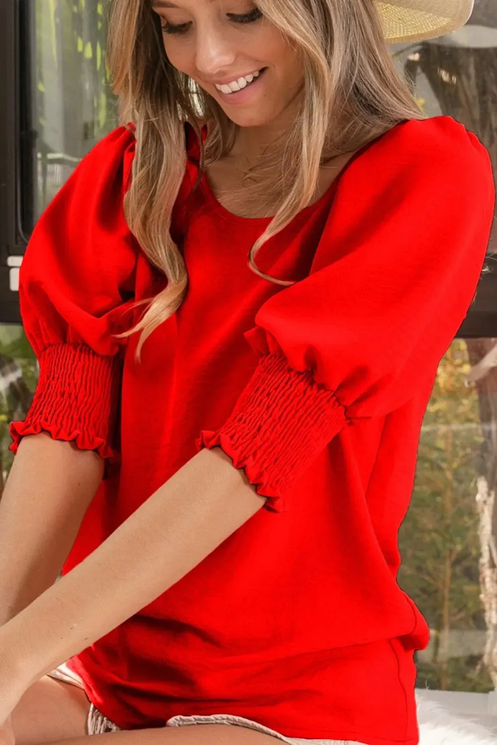 BiBi Air Flow Balloon Shorts Sleeves Top