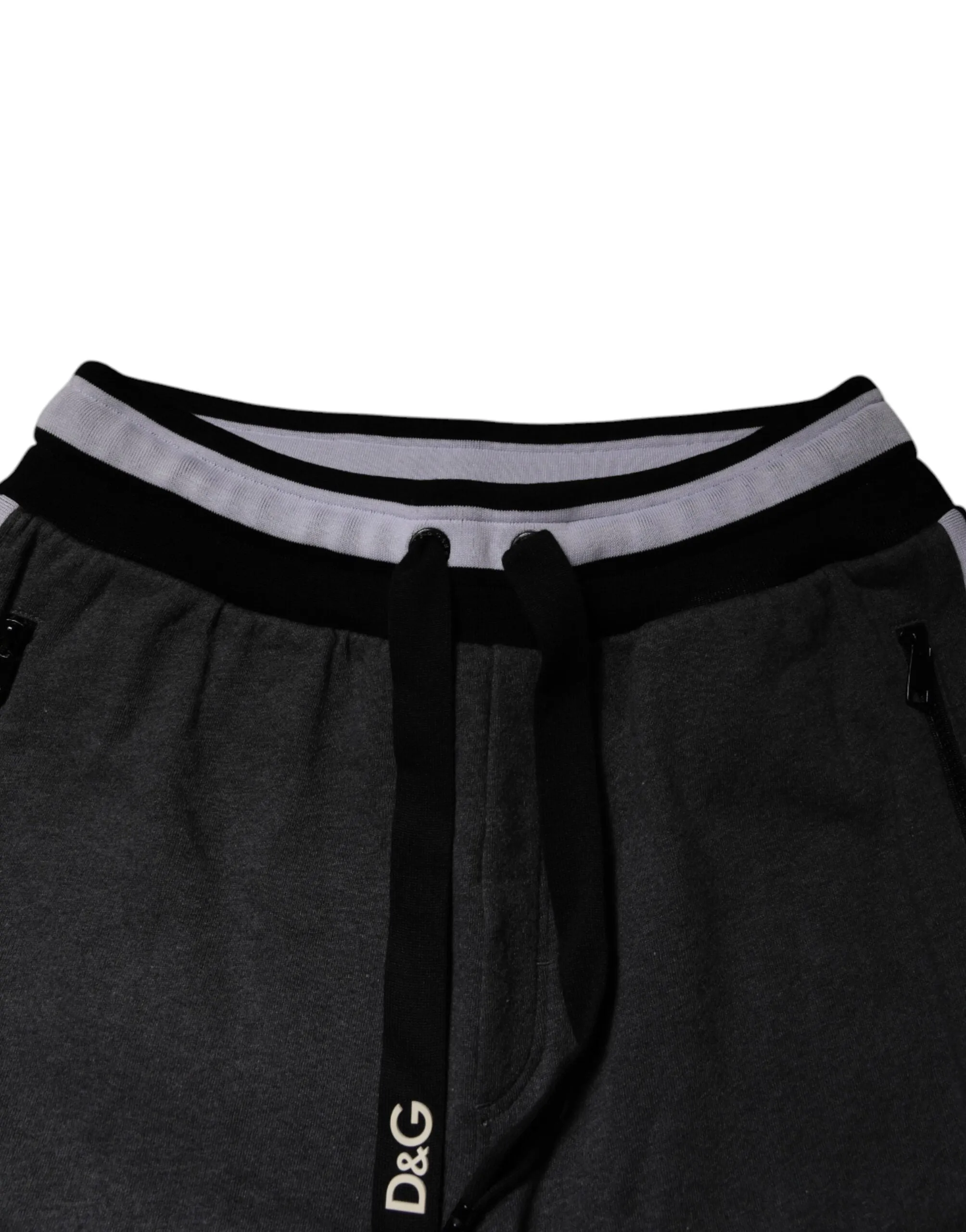Black Gray Cotton Layered Men Sweatpants Pants