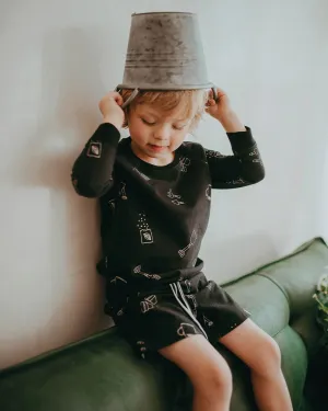 Black Sew and Grow Print Shorts