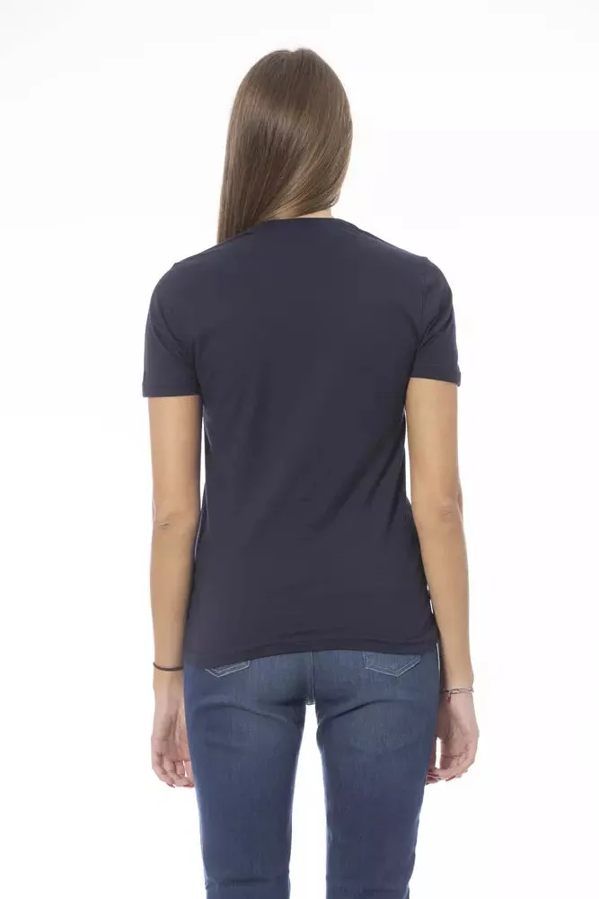 Blue Cotton Women Top