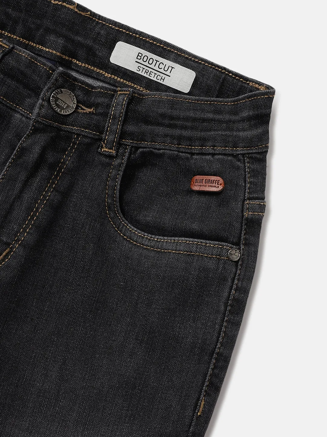 Blue Giraffe Kids Grey Bootcut Fit Solid Jeans