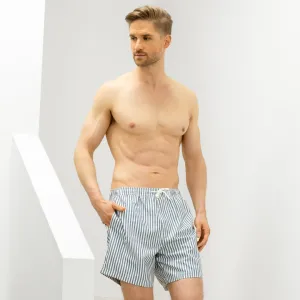 Blue Striped Men's Swim Trunks