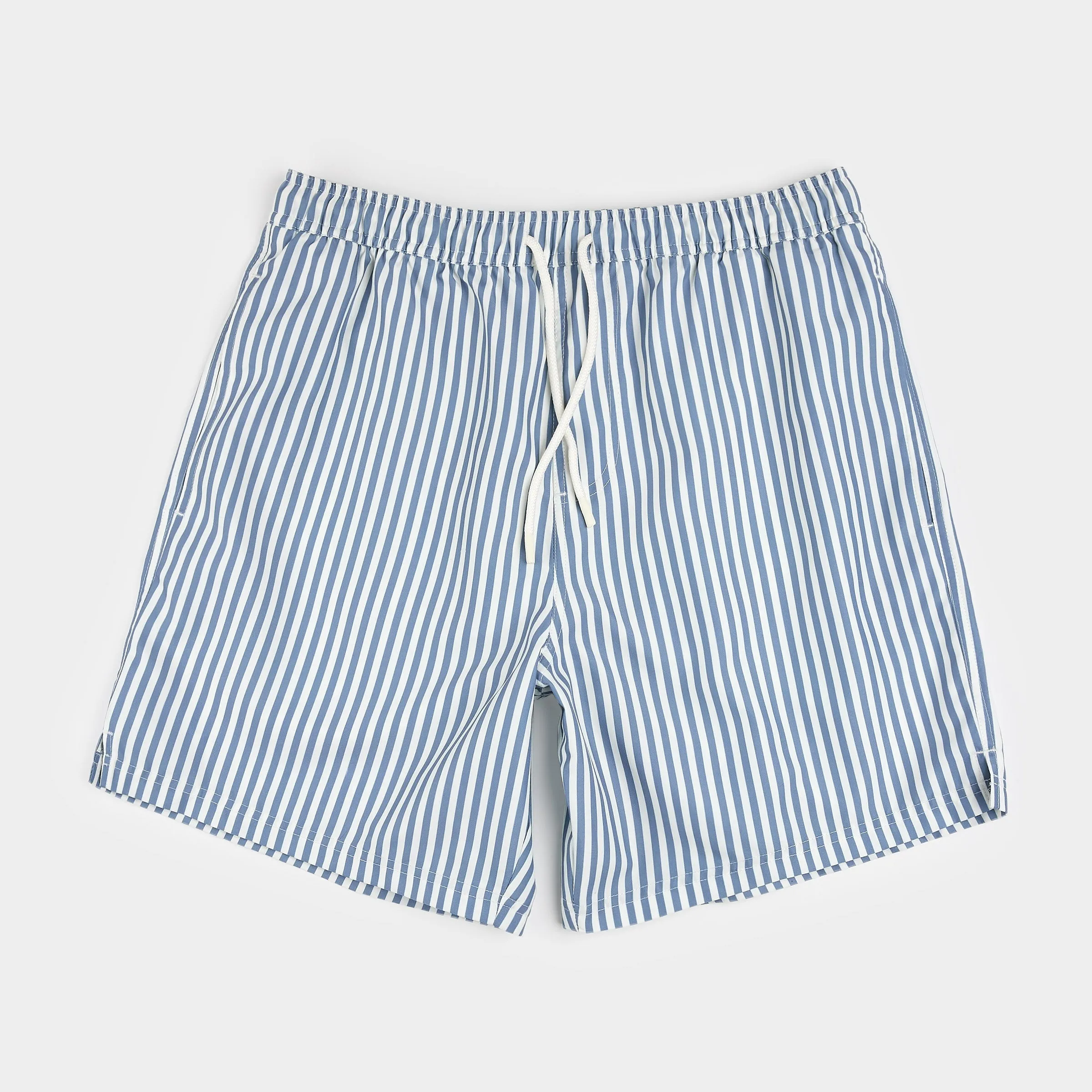 Blue Striped Men's Swim Trunks