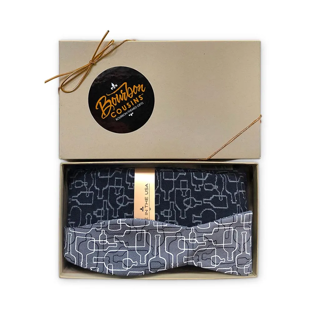Bourbon Days Bow Tie   Sock Gift Set | Gray   Black