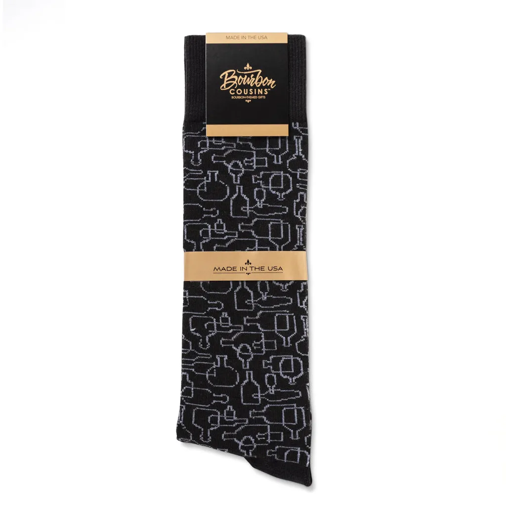 Bourbon Days Tie   Sock Gift Set | Gray   Black