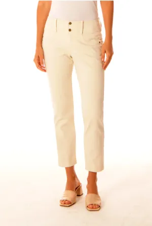 Brenda Beddome Crop Straight Leg Cotton Jean Natural